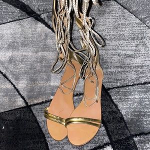 Gladiator gold sandals